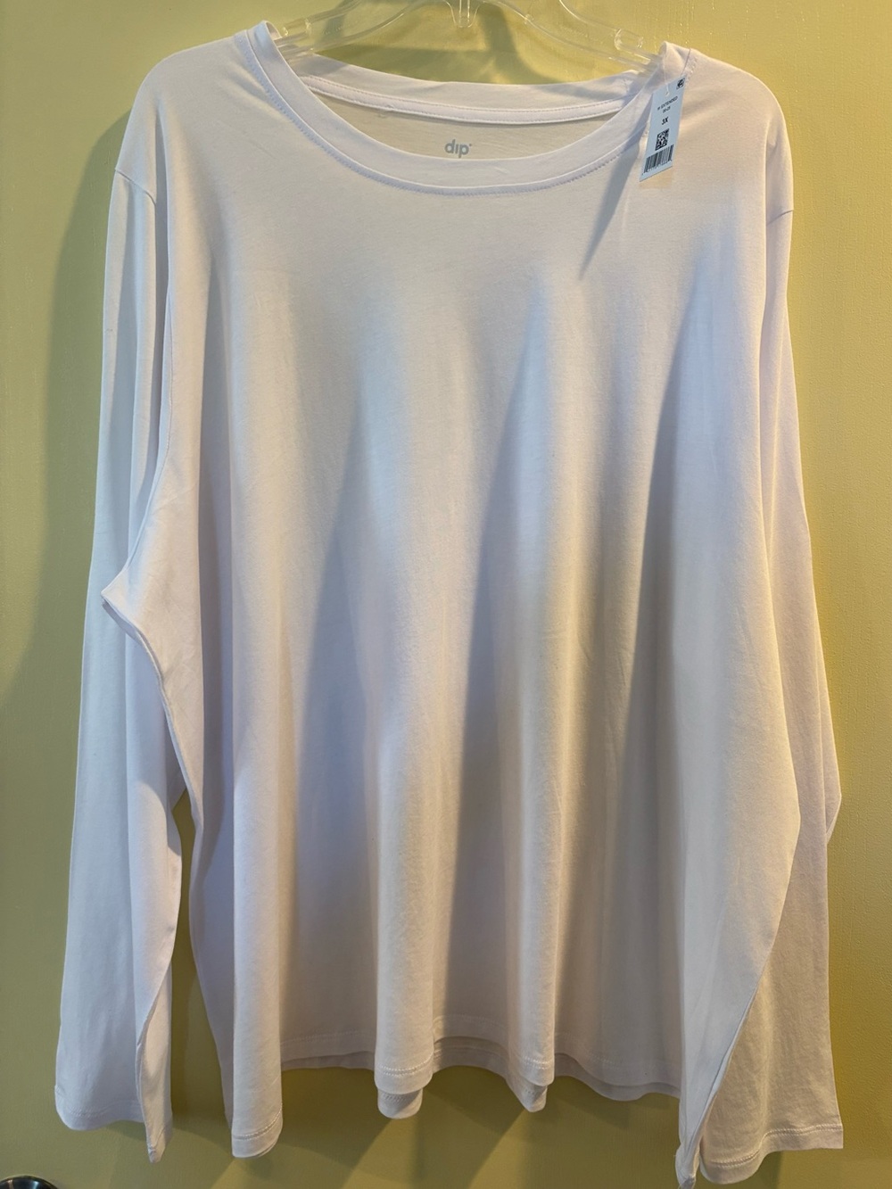 dip White Long Sleeve Lightweight Crew Tee
